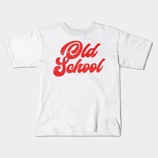 OLD SCHOOL / Retro Style Original Design Kids T-Shirt by DankFutura